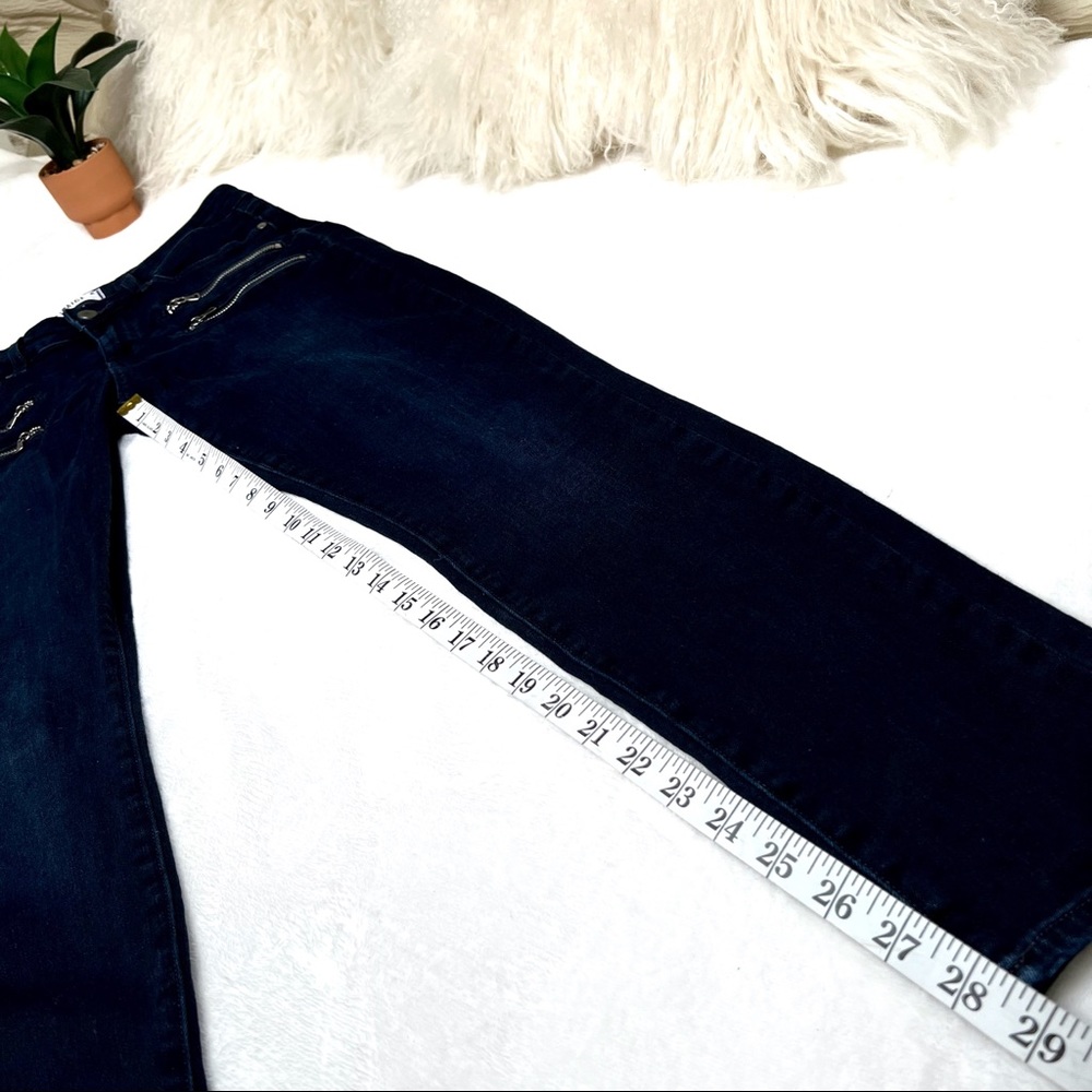 ❌SOLD❌ Paige Edgemont Exposed Double Zipper Jeans, Dark Blue Denim sz 28 Peyton - Picture 10 of 17